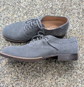 Vintage Foundry Co The Travertine Gray Suede Oxfords